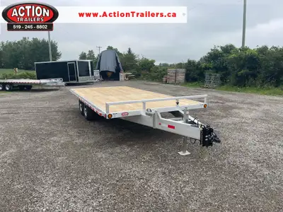 ACTION SERIES 102in. X 18' TANDEM AXLE ALUMINUM DECKOVER TRAILER WITH STRAIGHT DECK AND 8' RAMPS UPG...