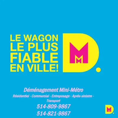 Déménagement Mini Métro Inc 4,6 ⭐⭐⭐⭐⭐​​(247 avis) Google, View more