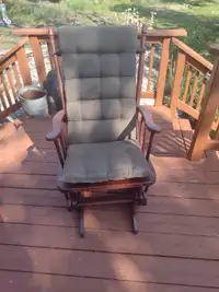 Vintage wood glider rocker arm chair