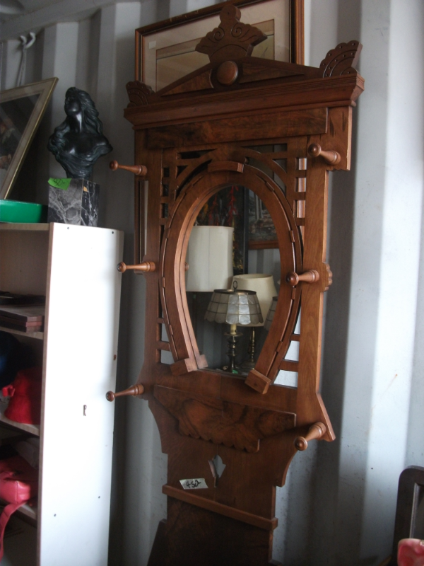 Antique Burl Walnut Hall Rack & Umbrella Stand in Arts & Collectibles in Belleville - Image 10