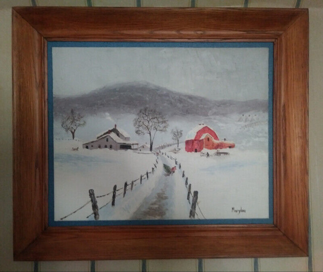 OIL PAINTING-NICE VINTAGE FARMLAND LANDSCAPE - FRAMED in Arts & Collectibles in St. Catharines