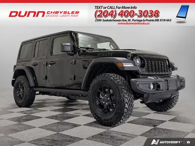 ====== 2026 Jeep Wrangler 4-Door Willys 4x4 in Black -- Built for Manitoba's Toughest Terrain ======...