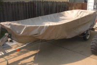 LARGE BOAT COVER---NEEDS MINNOR REPAIRS
