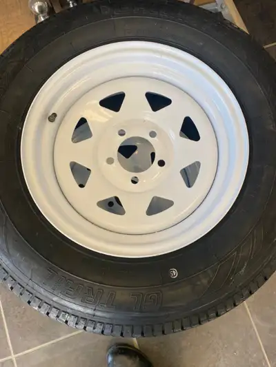 WHITE STEEL RIMS AND TIRES: TIRE TAX $5 PER TIRE--- READ AD FULLY - CONTACT INFO BELOW STEEL RIMS AN...