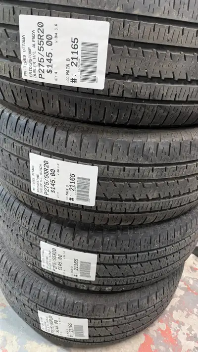 SET OF 4X BRIDGESTONE DUELER H/L ALENZA TAG # 21165 Size: 275/55/20 275/55/20 Excellent condition Pr...