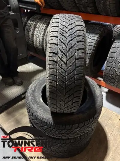 SET OF FOUR USED GOODYEAR ULTRA GRIP WINTER TIRES, 195/65R15 SOLD AS SET OF FOUR ONLY, 60% TREAD REM...
