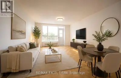 Fully renovated unit in East York featuring a new fridge, stove, and dishwasher, with a private balc...