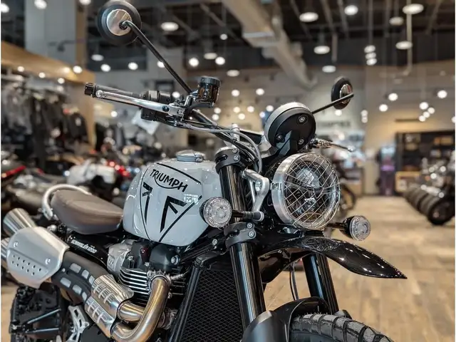 2025 Triumph Scrambler 1200 X // Ash Grey w/ Headlight Grill, Hi in Sport Bikes in Winnipeg - Image 4