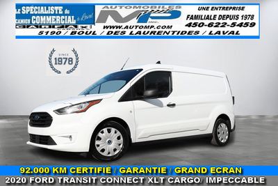 2020 Ford Transit Connect 92.000 KM CERTIFIÉ / 2020 FORD TRANSIT CONNECT XLT CARGO / GROUPE ÉLECTRIQ...