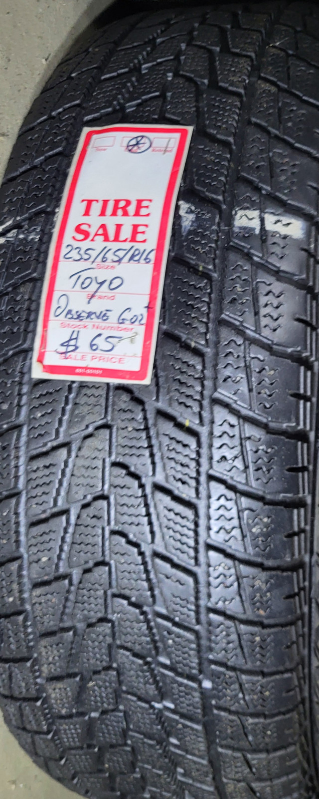 P 235/65/ R16 Toyo Observe g02 Winter M/S*  Used WINTER Tires in Tires & Rims in Edmonton - Image 2