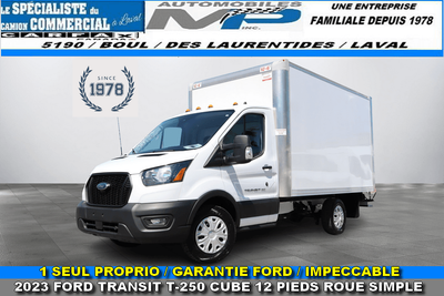 2023 Ford Transit 1 SEUL PROPRIO / 2023 FORD TRANSIT T-250 CUBE 12 PIEDS ROUE SIMPLE / GROUPE ÉLECTR...