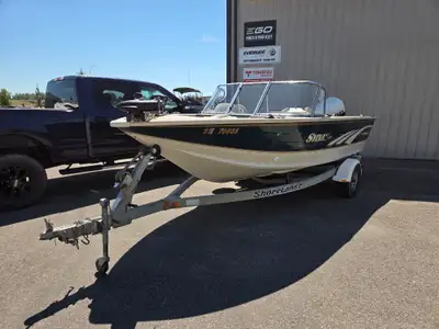 Boat Specifications Length: 17 feet Beam Width: 7 feet Hull Material: Aluminum Fuel Capacity: Built-...
