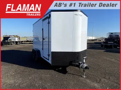 2026 ROYAL 7'X14' + 2' V-NOSE ENCLOSED CARGO TRAILER Color: White w/ Blackout Package (2) 3500lb Lip...