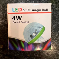 LED USB SMALL MAGIC BALL 4W SOUND CONTROL DISCO PARTY LIGHT -NEW
