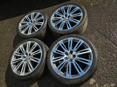 Very nice set of OEM Audi A7 S-Line wheels mounted on Dunlop summer tires. Wheels: 20x9 Bolt pattern...
