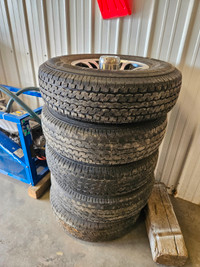 5 TRAILER TIRES AND RIMS FOR SALE