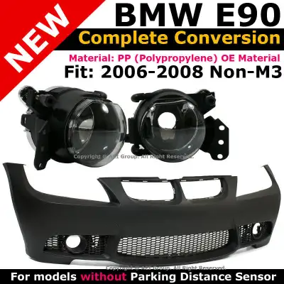 BMW E90 3-Series 06-08 W/O PDC M3 Style Front Bumper Cover Projector Fog Light, brand new $550 , feb...