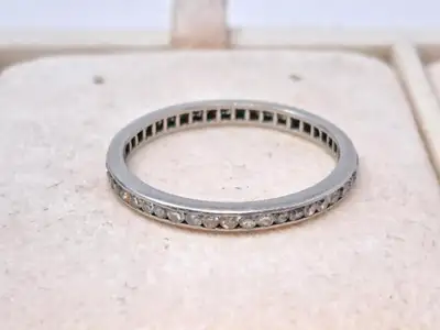 Size 7.75 ring with tested diamonds, View more