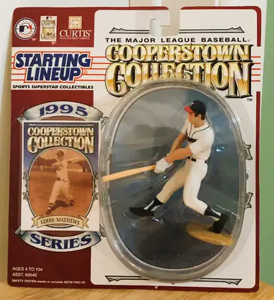 PHOTO 1: ~1995 Eddie Mathews Cooperstown Sports Superstar Collectibles Starting Lineup Action Figure...