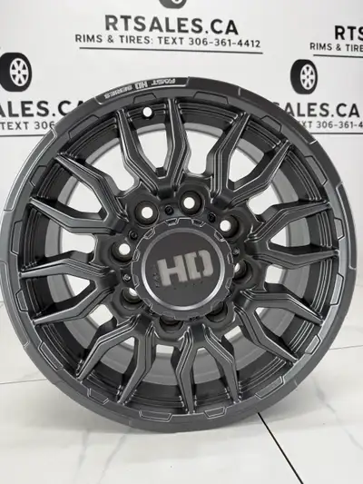 Set of 4 NEW Fast HD Grit Rims Satin Gunmetal with Milling Load Rating: 3638 lbs / 1650 kg Bolt Patt...