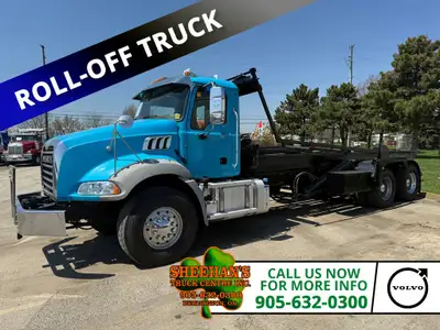 Tandem Axle Roll-off with 455HP Mack MP8, Engine Brake, 18 Speeds, 20,000lb Front Axle, 46,000lb Rea...