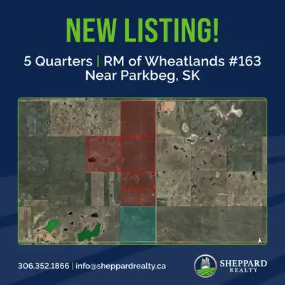 NEW LISTING AVAILABLE! 4 Quarters Deeded Land + 1 Assignable Crown Lease Quarter | Near Parkbeg, SK...