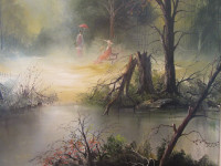 Large Original Framed Oil Painting by Gaston Petridis, 1982 City of Montréal Greater Montréal Preview