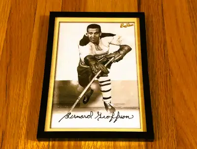 PHOTO 1: (approx. 7.5” x 5.5”) ~2005/06 Framed Bernie Boom Boom Geoffrion Montreal Canadiens Bee Hiv...