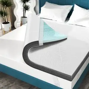 NEW 3" GEL FOAM MATTRESS TOPPER KING SIZE DARK GRAY B0BQHLGB3H, View more