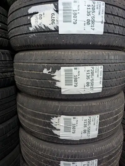 SET OF 4X P205/55R17 205/55/17 FIRESTONE FT140 TAG # 18079 Used tires in excellent Condition - Comes...