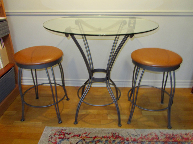 Lawrenceville Counter Height 36” øTable, Metal w. Glass Top in Dining Tables & Sets in Dartmouth - Image 3