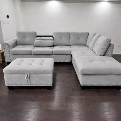 BRAND NEW DOLTON SOFA WITH OTTOMAN(OPTION TO PAY ON DELIVERY), View more