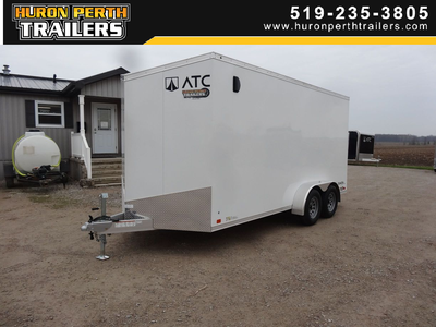 HURON PERTH TRAILERS BLOW OUT SALE!!!! 2022 ATC - 7x16+2 Enclosed Aluminum Trailer Polar White Exter...