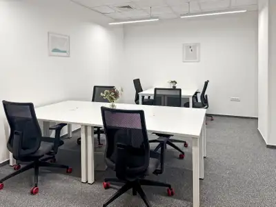 Flexible large office for rent designed to accommodate 20 people at Regus RBC. A fully serviced work...