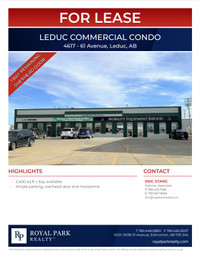 LEDUC COMMERCIAL CONDO FOR LEASE