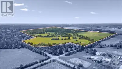 Situated just 5 minutes north of Carleton Place, this picturesque lot spans 91.6 acres of agricultur...