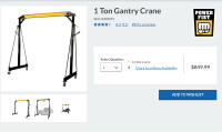 Gantry Crane 1 ton $500