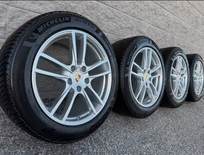 Michelin Pilot Alpin 5 SUV *NC0 Rated* Snow Tires and original 20 inch Porsche Cayenne staggered "Ca...