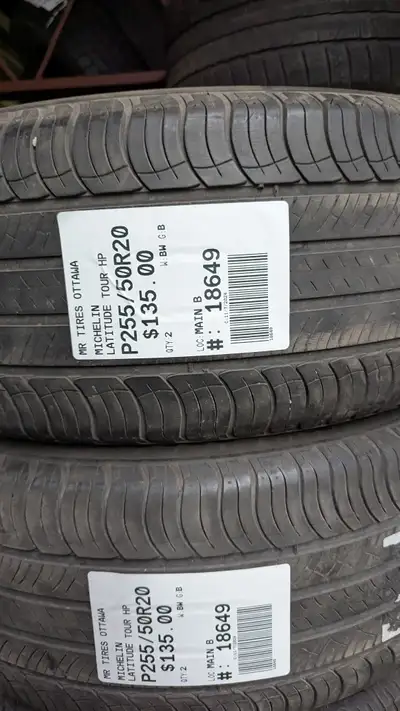 PAIR OF 2X MICHELIN LATITUDE TOUR HP TAG # 18649 Size: 255/50/20 255/50/20 Excellent condition Press...
