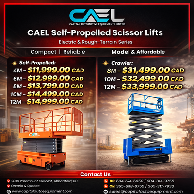 New CAEL Self-Propelled Scissor Lifts certified & Warranty 11,999 CAEL Self-Propelled Scissor Lifts...