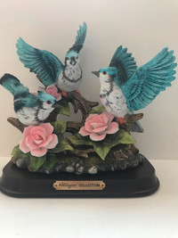 Porcelain Blue Jay Robin Bird Sculpture