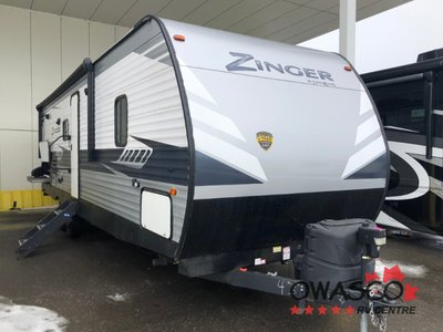 CrossRoads RV Zinger travel trailer ZR299RE highlights: Outdoor Kitchen Swivel Entertainment Huge Pa...