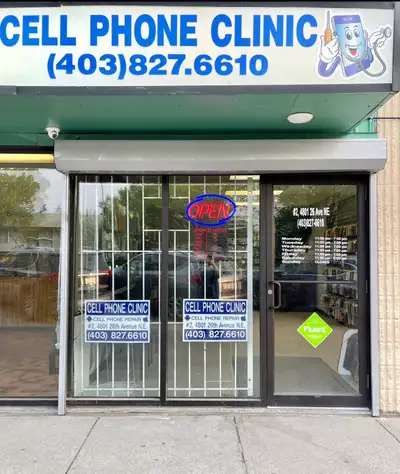 (403)827-6610 (403)512-6106 PRICE DROP on IPhone and Samsung screens! CELL PHONE CLINIC is your IPho...