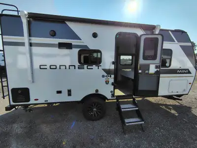 KZ Connect Mini travel trailer CM181RB highlights: Single Axle Front 60 x 75 Bed Pass-Through Storag...