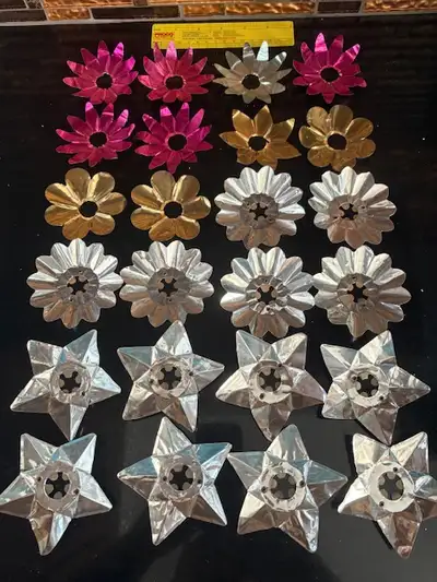 lots de 24 reflecteurs lumieres de noel aluminium vintage, View more