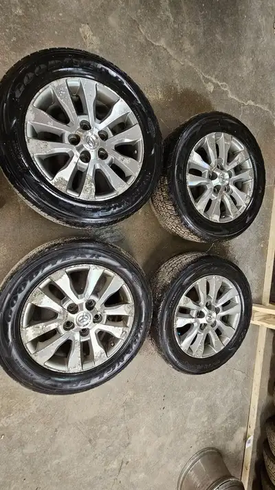 We are selling a full set of Goodyear Wrangler tires and wheels from a 2008 Toyota Sequoia. Wheels a...