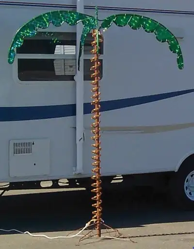 Winter Special! 7' Palm Tree Rope Light 60" White lead cord, with Long lasting rope lights (25,000 h...