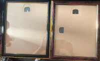 2-lacquer 8 X10 picture frames (1 is black &gold)(1 is burg gold