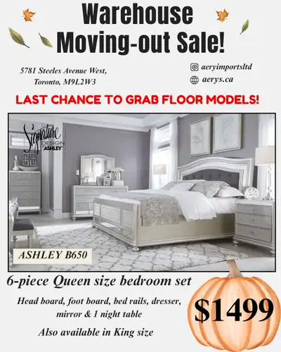 Bedroom sets- Floor model furniture clearance, View more