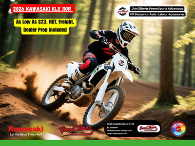 Less than $23 weekly all in, on the trail! ^oacThe 2026 Kawasaki KLX 110R is where the adventure beg...